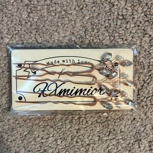 FXmimior Rose Gold Hair Pins with Crystal Accents